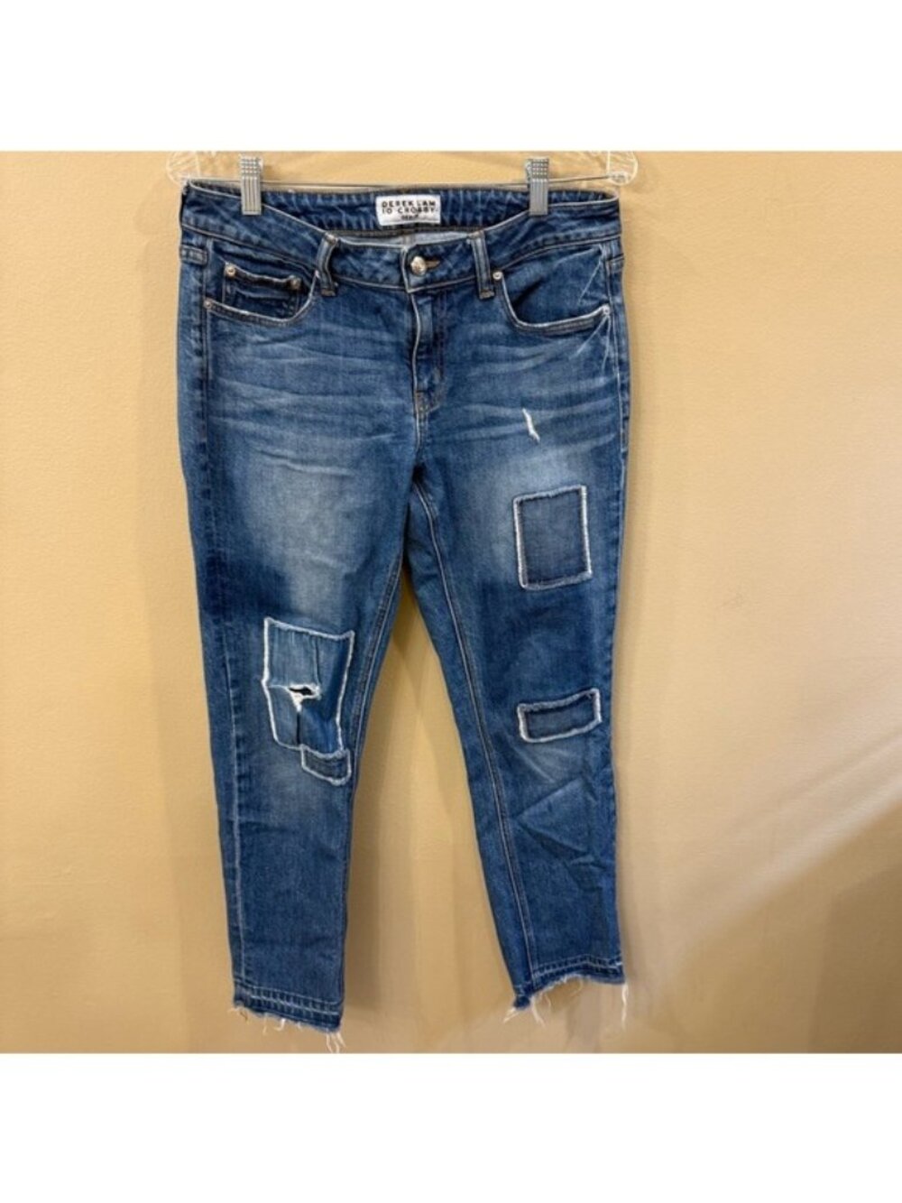 Derek Lam 10 Crosby Gia Mid-Rise Cropped Flare Jeans Blue Denim Size 28 Waist - Picture 2 of 14